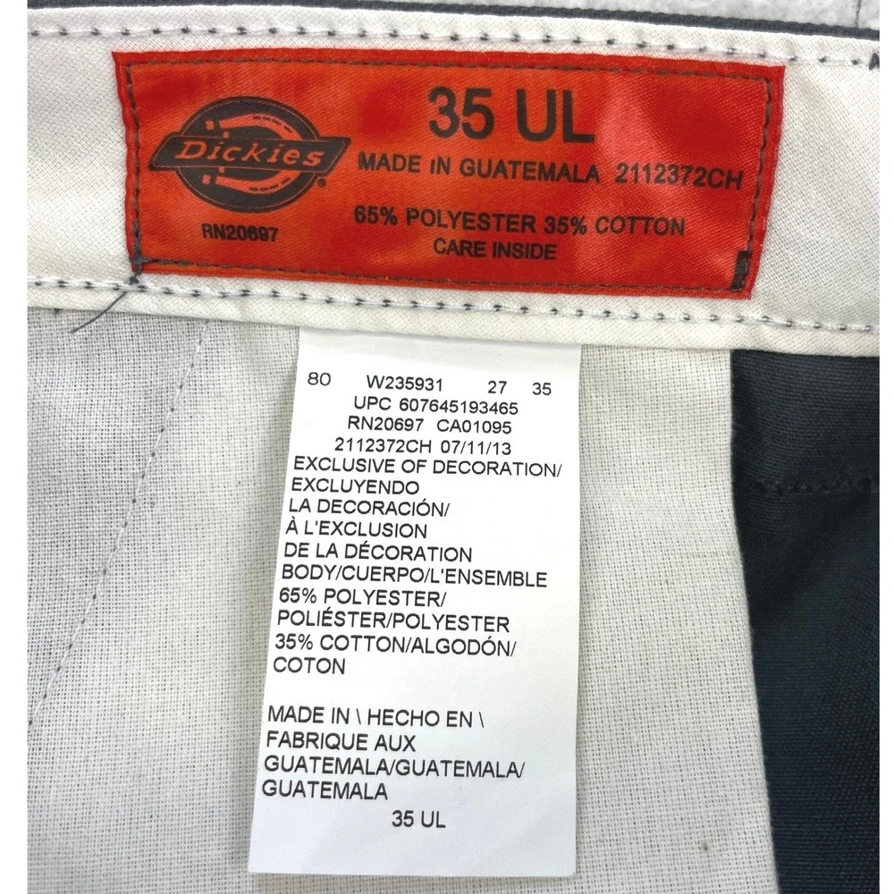 Dickies Loose Fit Cargo Pants Mens 35 UL Gray Workwear Utility Tactical NWT